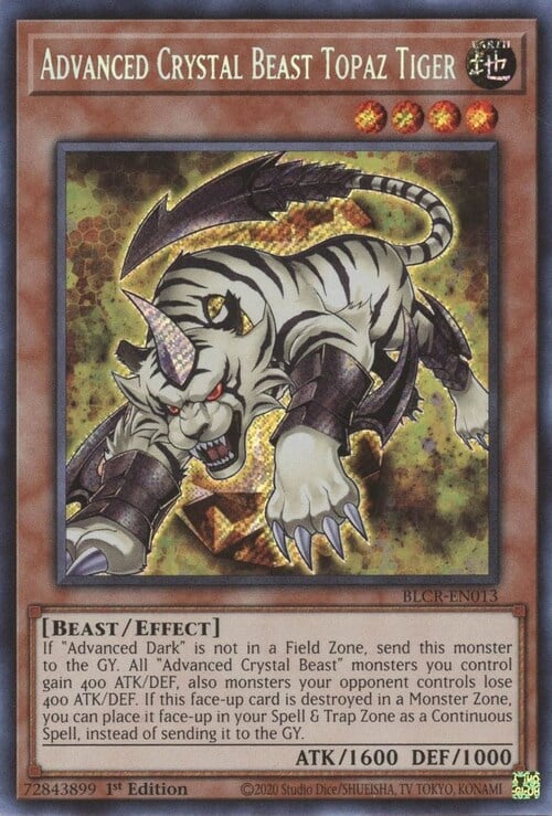Advanced Crystal Beast Topaz Tiger Card Front