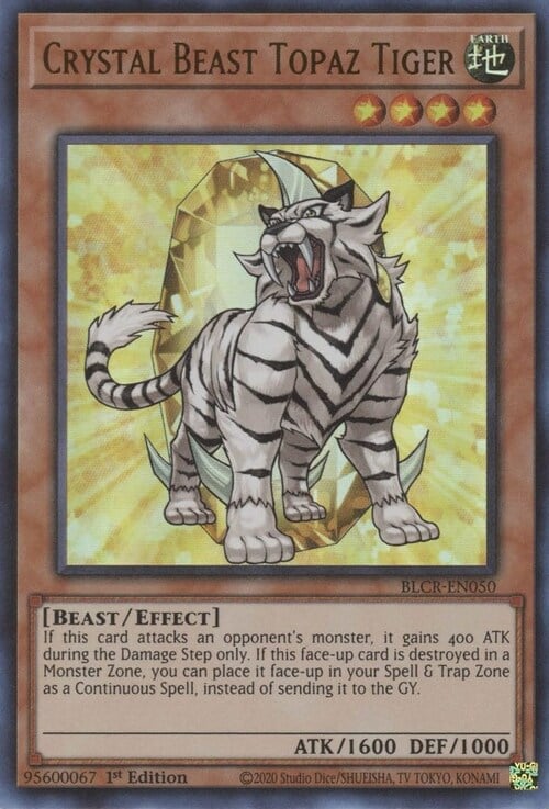 Bestia Cristallo Tigre Topazio Card Front