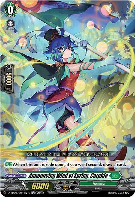 Announcing Wind of Spring, Corphie Card Front