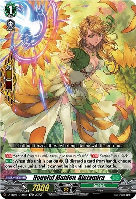 Hopeful Maiden, Alejandra Card Front