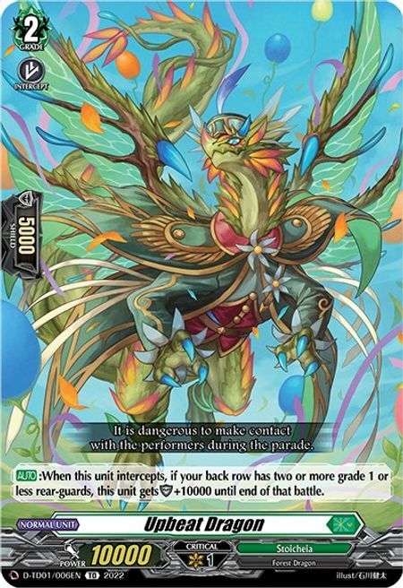 Upbeat Dragon Card Front