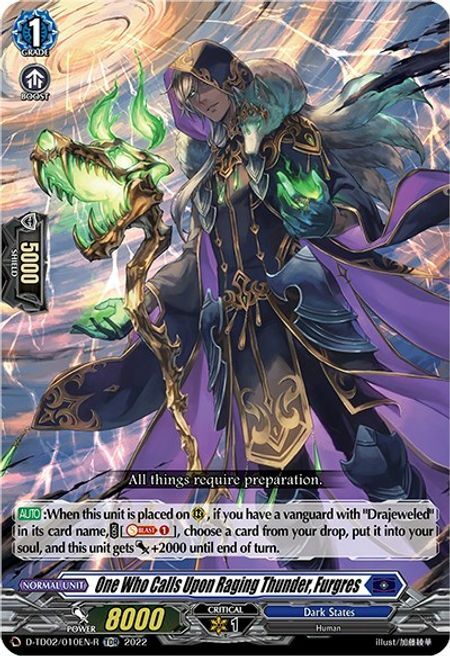 One Who Calls Upon Raging Thunder, Furgres [D Format] Card Front