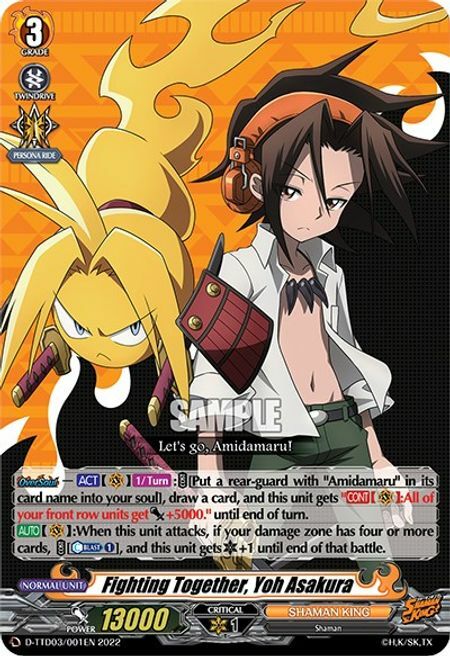 Fighting Together, Yoh Asakura Card Front