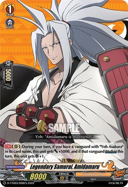 Legendary Samurai, Amidamaru [D Format] Card Front