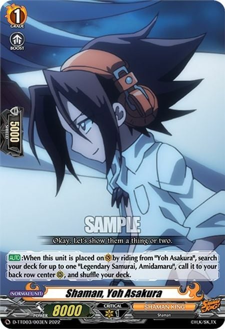 Shaman, Yoh Asakura [D Format] Card Front