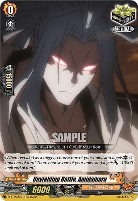 Unyielding Battle, Amidamaru Card Front