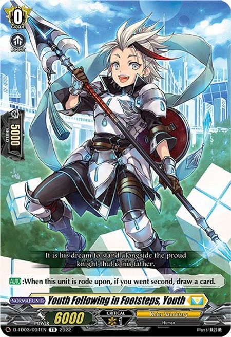 Youth Following in Footsteps, Youth [D Format] Card Front