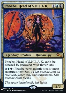 Phoebe, Head of S.N.E.A.K. Card Front