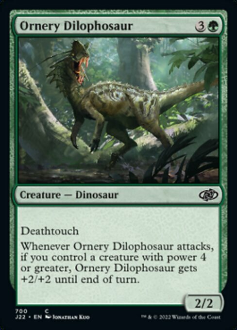 Ornery Dilophosaur Card Front