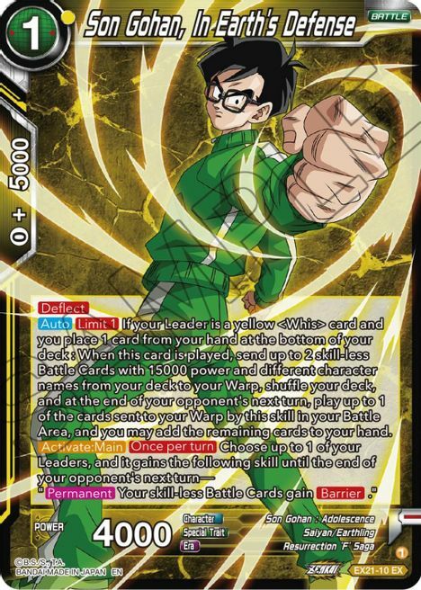 Son Gohan, In Earth's Defense Card Front