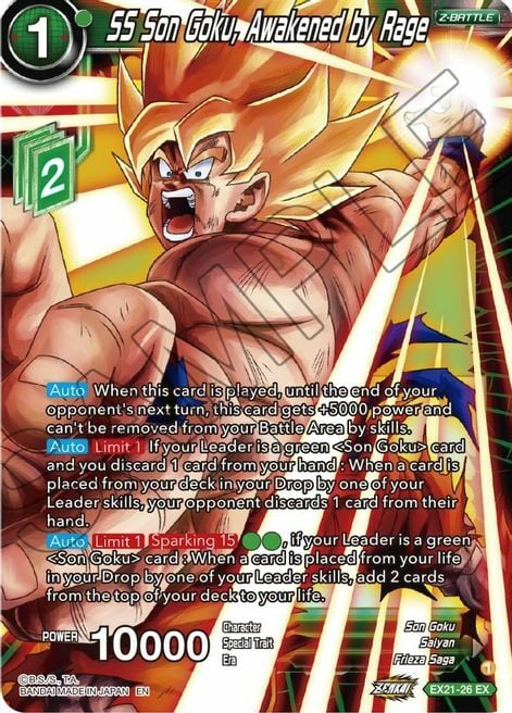 SS Son Goku, Awakened by Rage Card Front