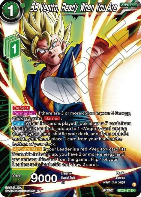 SS Vegito, Ready When You Are Card Front