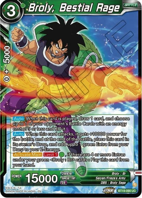 Broly, Bestial Rage Card Front