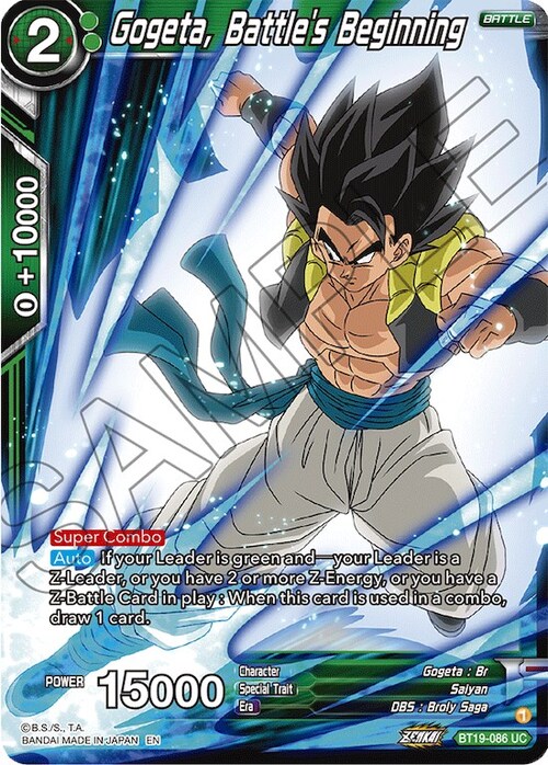 Gogeta, Battle's Beginning Frente