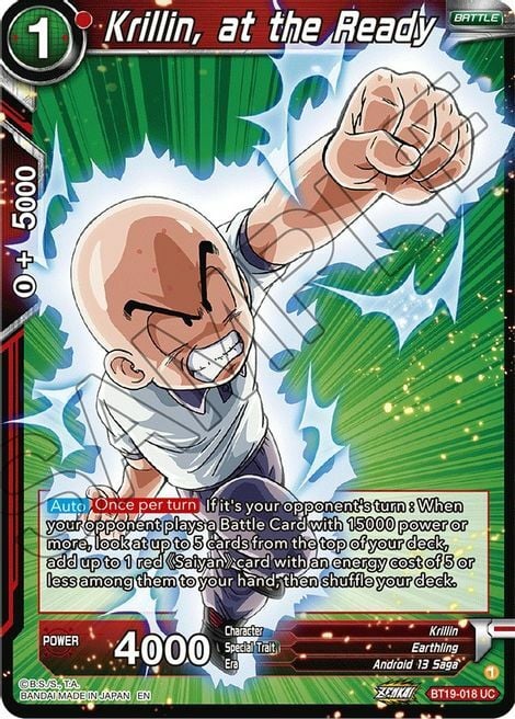 Krillin, at the Ready Card Front