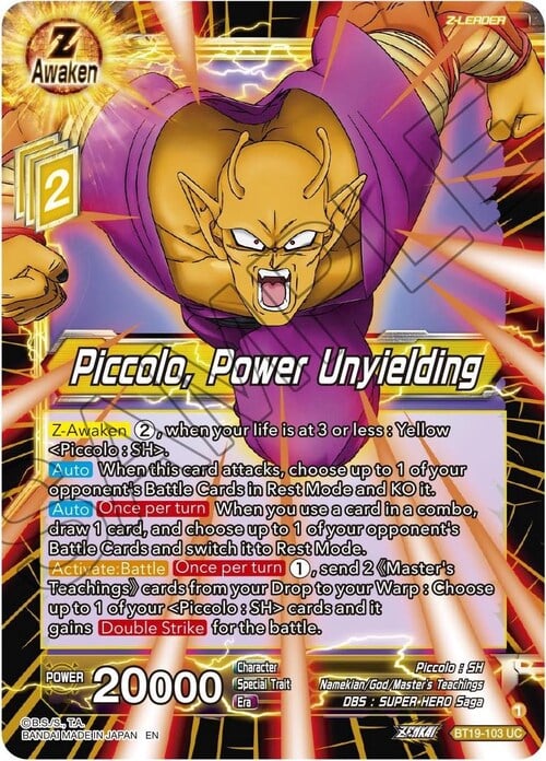 Piccolo, Power Unyielding Frente