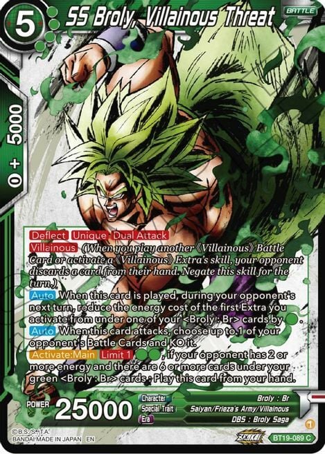 SS Broly, Villainous Threat Card Front