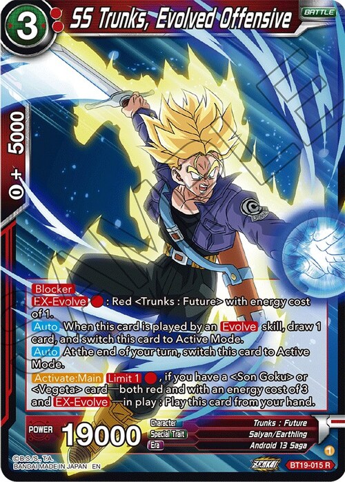 SS Trunks, Evolved Offensive Card Front