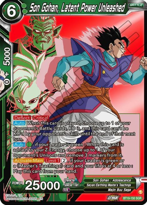 Son Gohan, Latent Power Unleashed Frente
