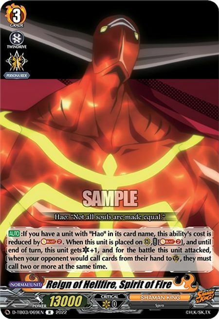 Reign of Hellfire, Spirit of Fire Card Front