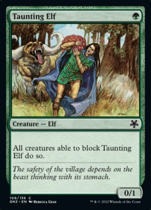 Taunting Elf Card Front