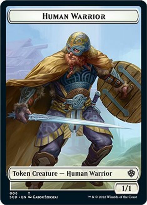 Human Warrior // Saproling Card Front