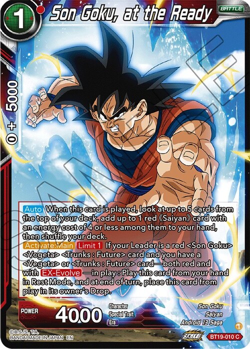 Son Goku, at the Ready Frente