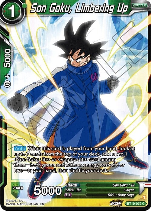 Son Goku, Limbering Up Frente