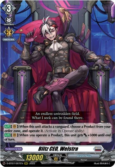 Blitz CEO, Welstra Card Front