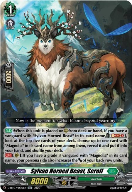 Sylvan Horned Beast, Seroll Card Front