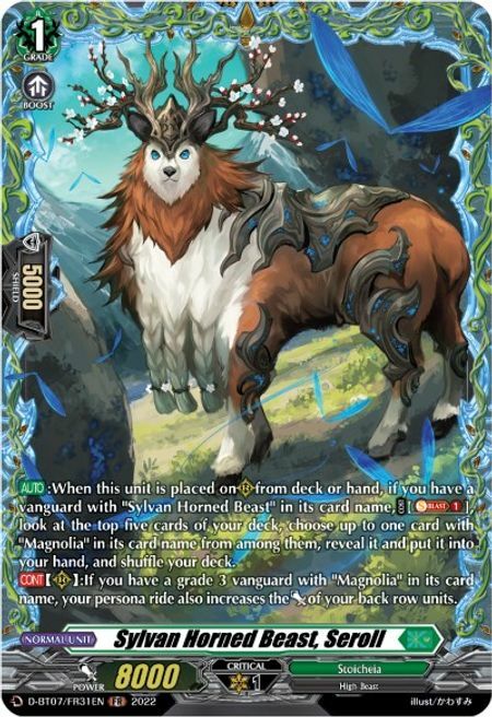 Sylvan Horned Beast, Seroll Card Front