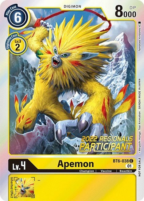 Apemon Card Front