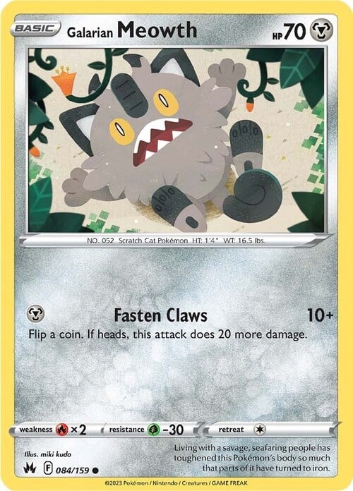 Meowth di Galar Card Front