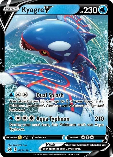 Kyogre V [Dual Splash | Aqua Typhoon] Card Front