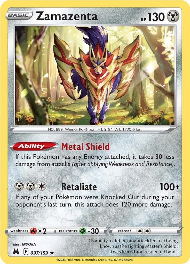 zamazenta pokemon card gold V 163/172 - Brilliant Stars - Ultra Rare [Colorless][Colorless] Pokemon Card Zamazenta V Gold