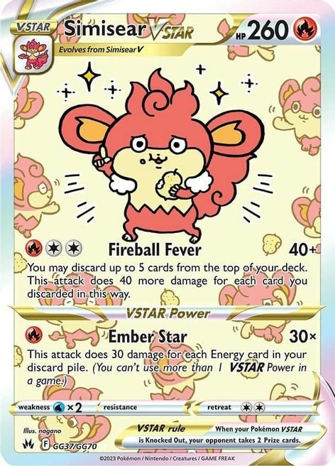 Simisear V ASTRO [Fireball Fever | Ember Star] Card Front