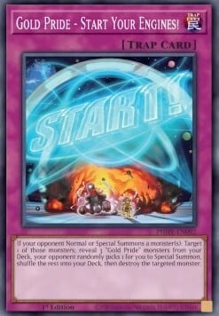 Gold Pride – Start Your Engines! Card Front