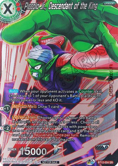 Piccolo Jr., Descendant of the King Card Front