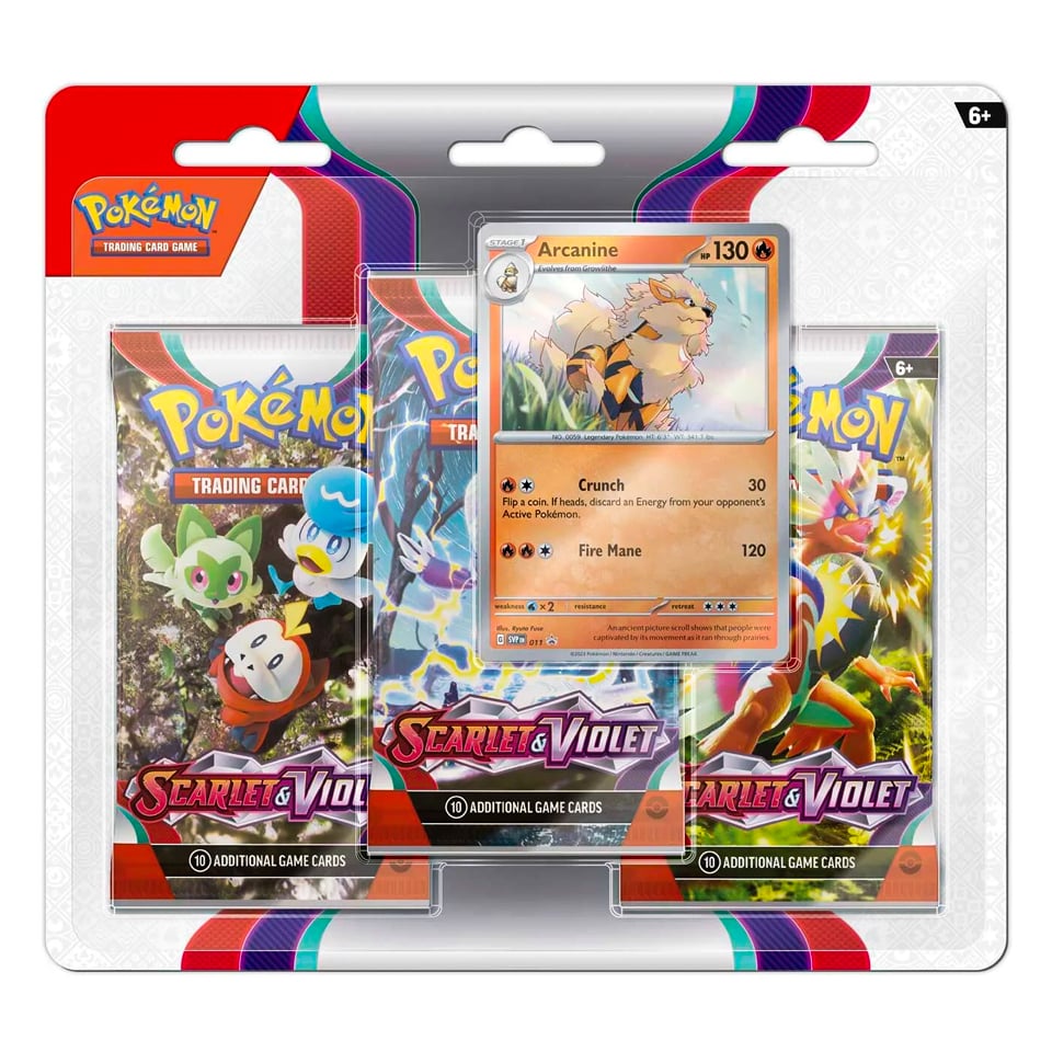 Scarlet & Violet: Arcanine 3-Pack Blister