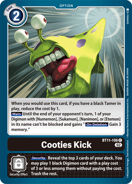 Cooties Kick Card Front