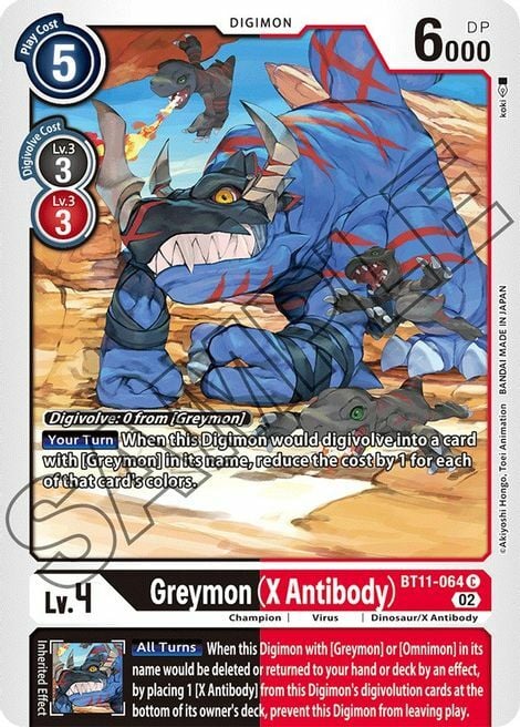 Greymon (X Antibody) Card Front