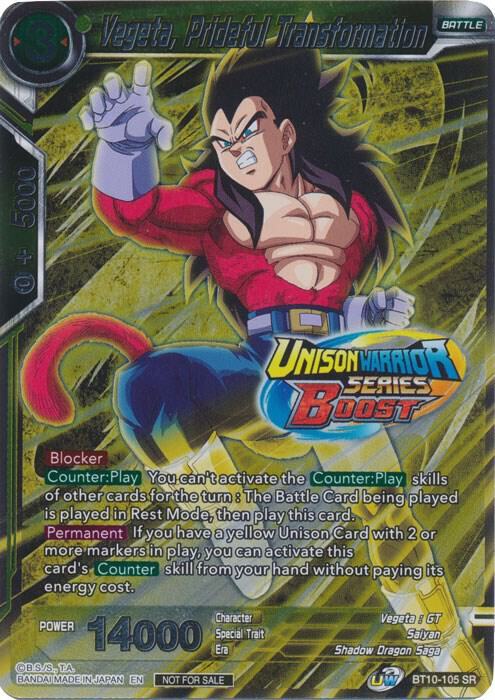 Vegeta, Prideful Transformation Card Front