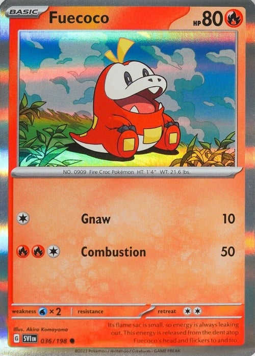 Fuecoco [Gnaw | Combustion] Card Front