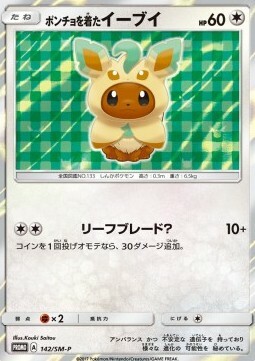 Poncho-wearing Eevee [Leaf Blade?] Card Front