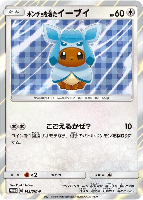Poncho-wearing Eevee Card Front