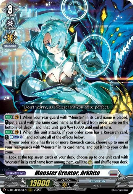 Monster Creator, Arkhite [D Format] Card Front
