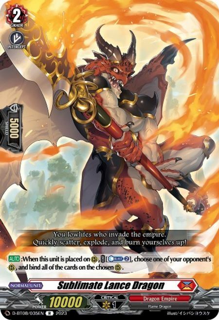 Sublimate Lance Dragon Card Front