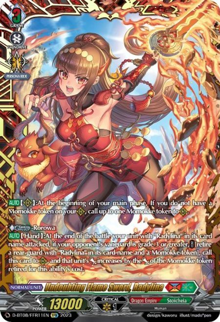 Undoubting Flame Sword, Radylina [D Format] Card Front