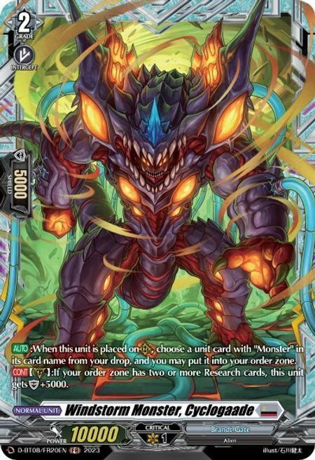 Windstorm Monster, Cyclogaade Card Front