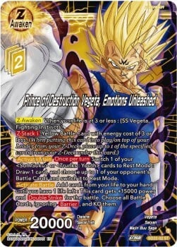 Prince of Destruction Vegeta, Emotions Unleashed Card Front